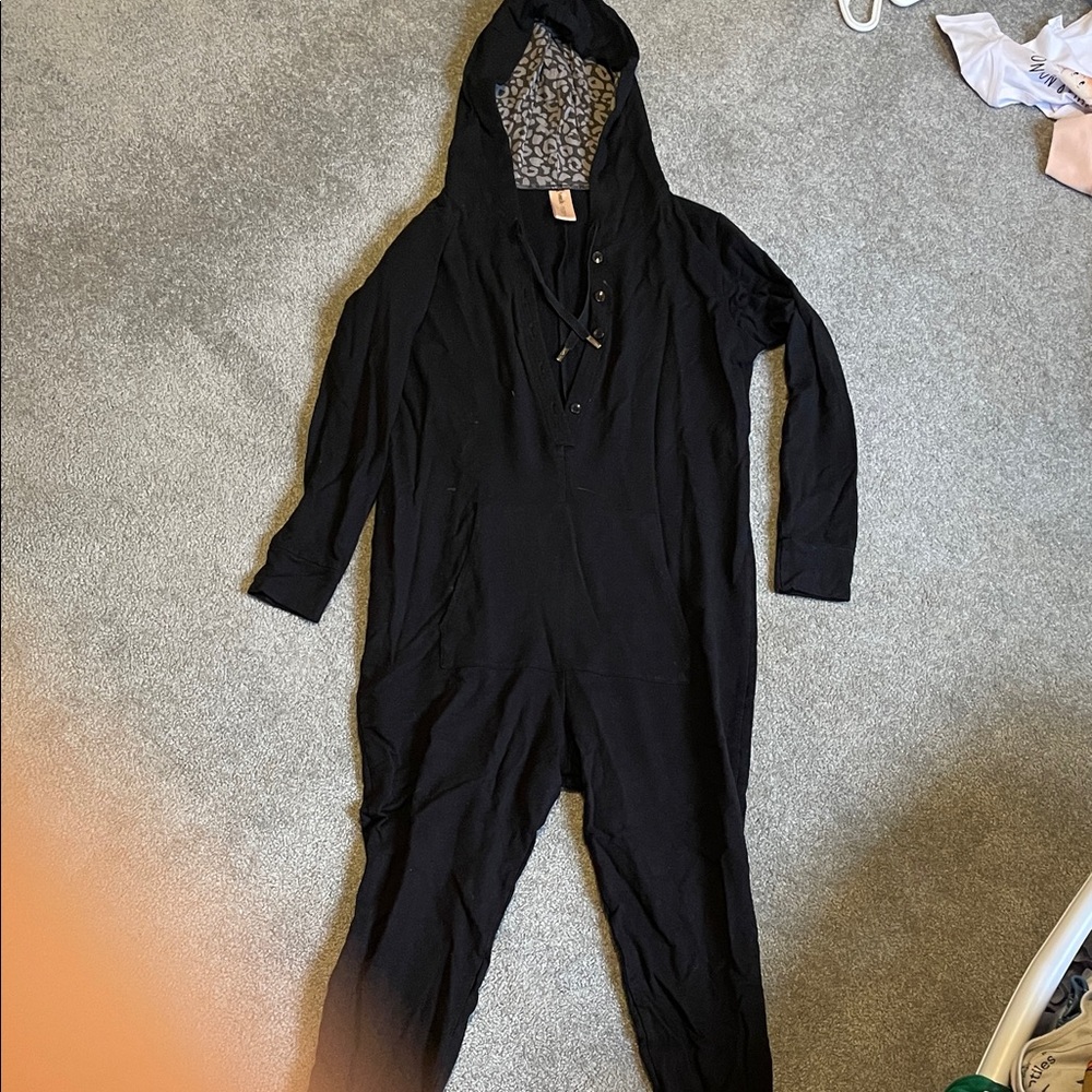 Smash + Tess Black and Gray Patterned Jumpsuit